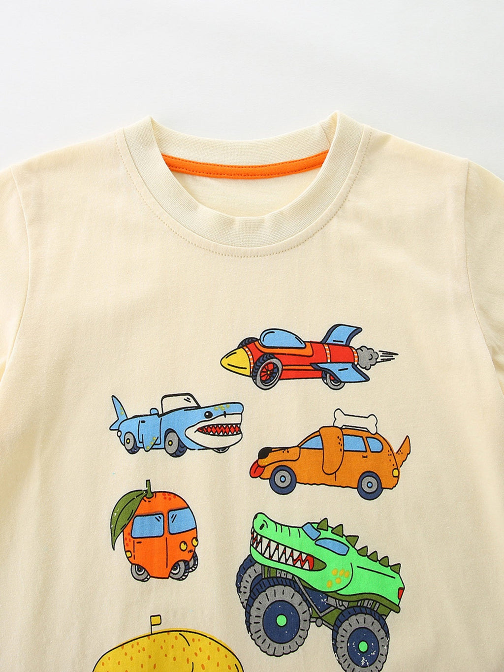 Children's Vehicle Print Short Sleeve T-Shirt 3 Piece Set