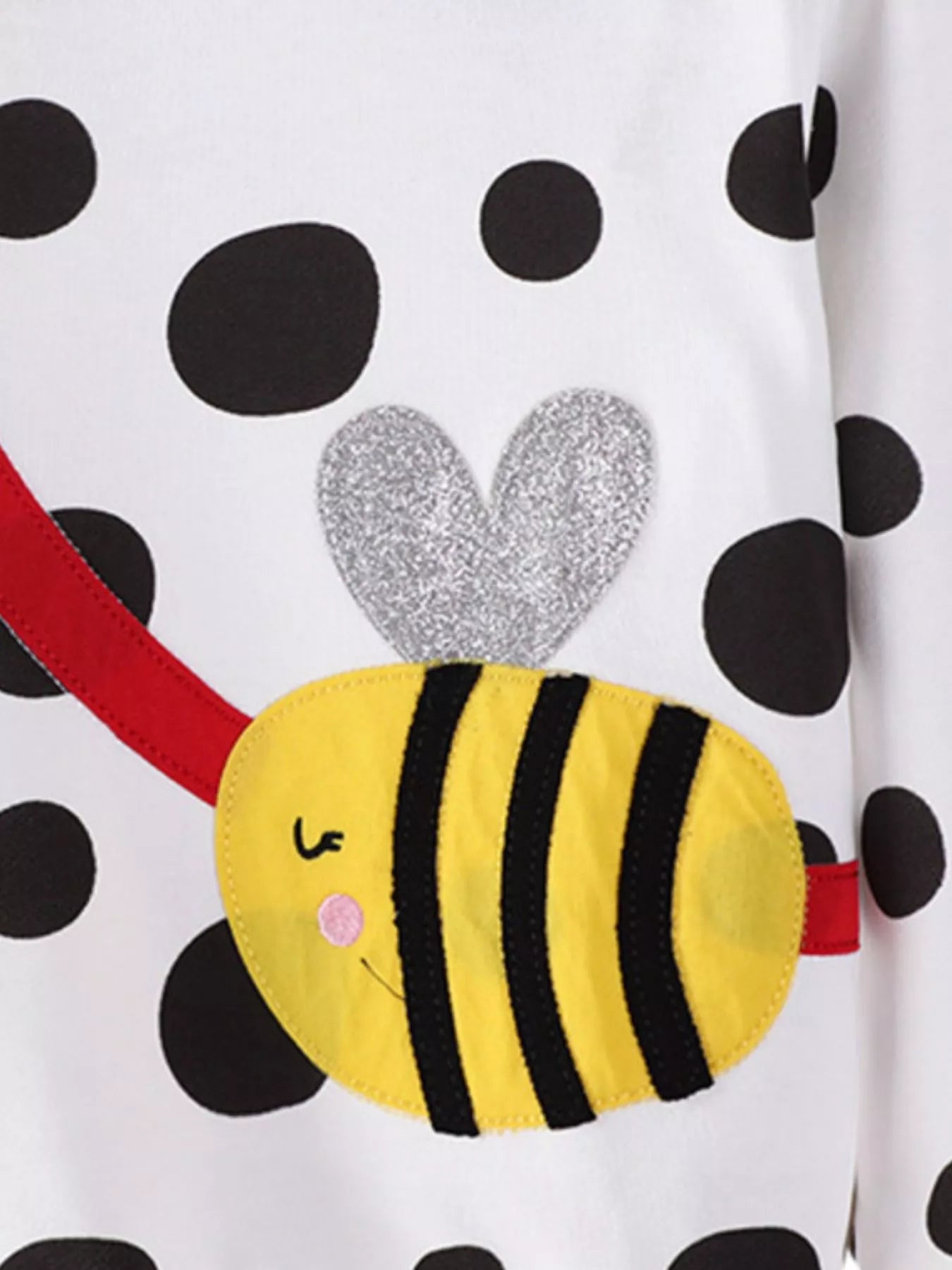 Children's Bee Applique Polka Dot Sweatshirt