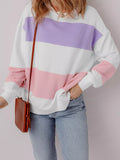 Colorblock Patchwork Drop Shoulder Crewneck Sweatshirt