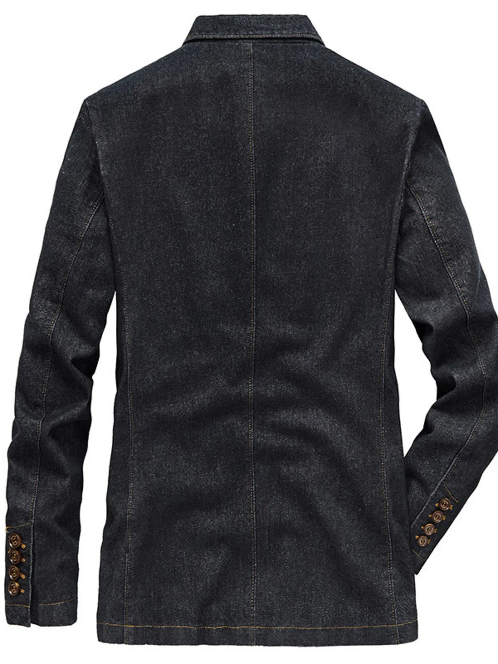 Men's Plus Size Lapel Collar Long Sleeve Denim Blazer
