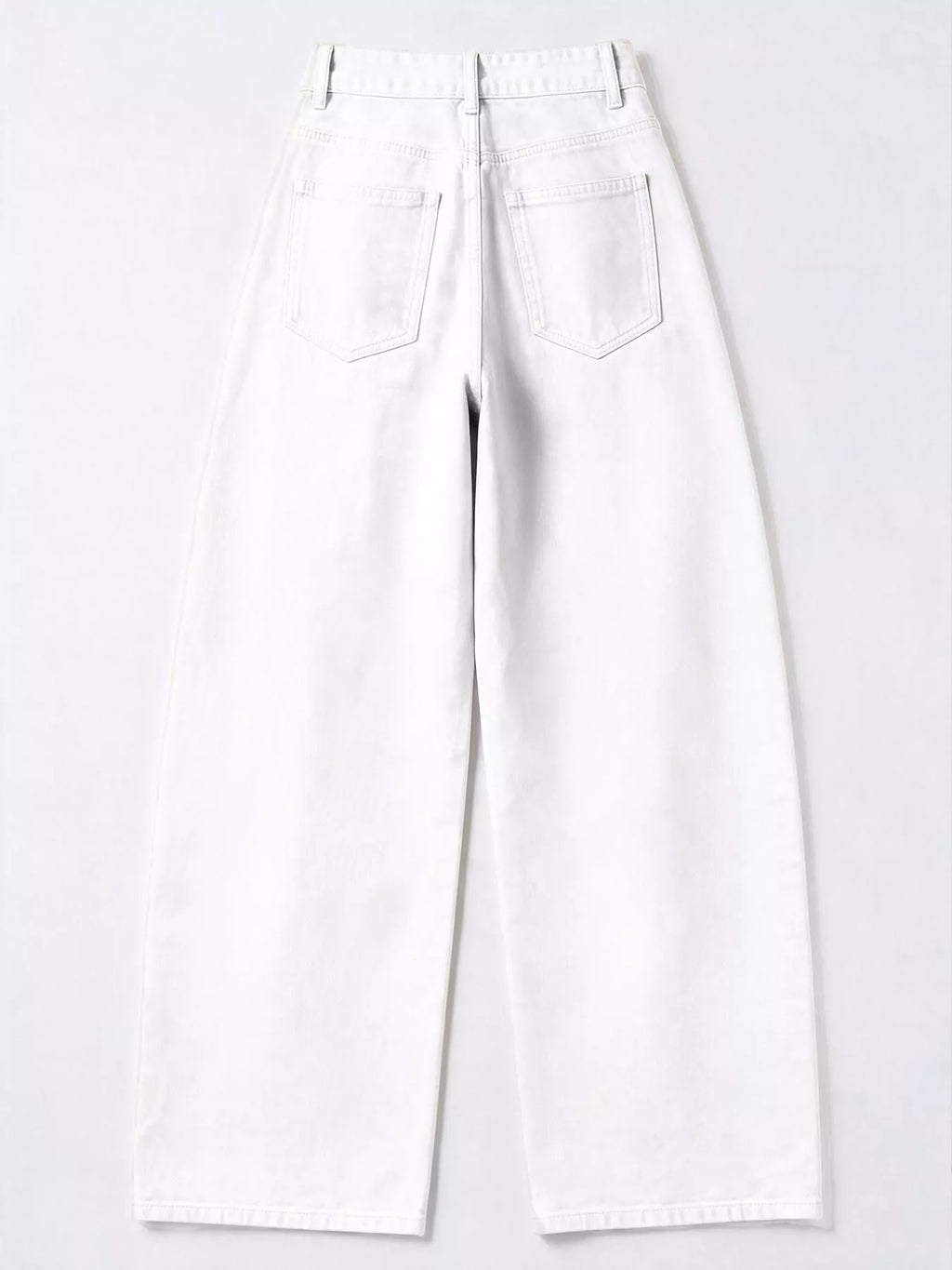 Decorative Button Wide Leg Jeans