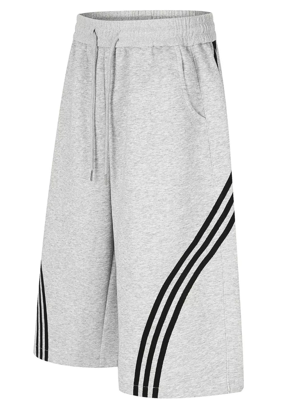 Men's Striped Wide-Leg Cropped Pants