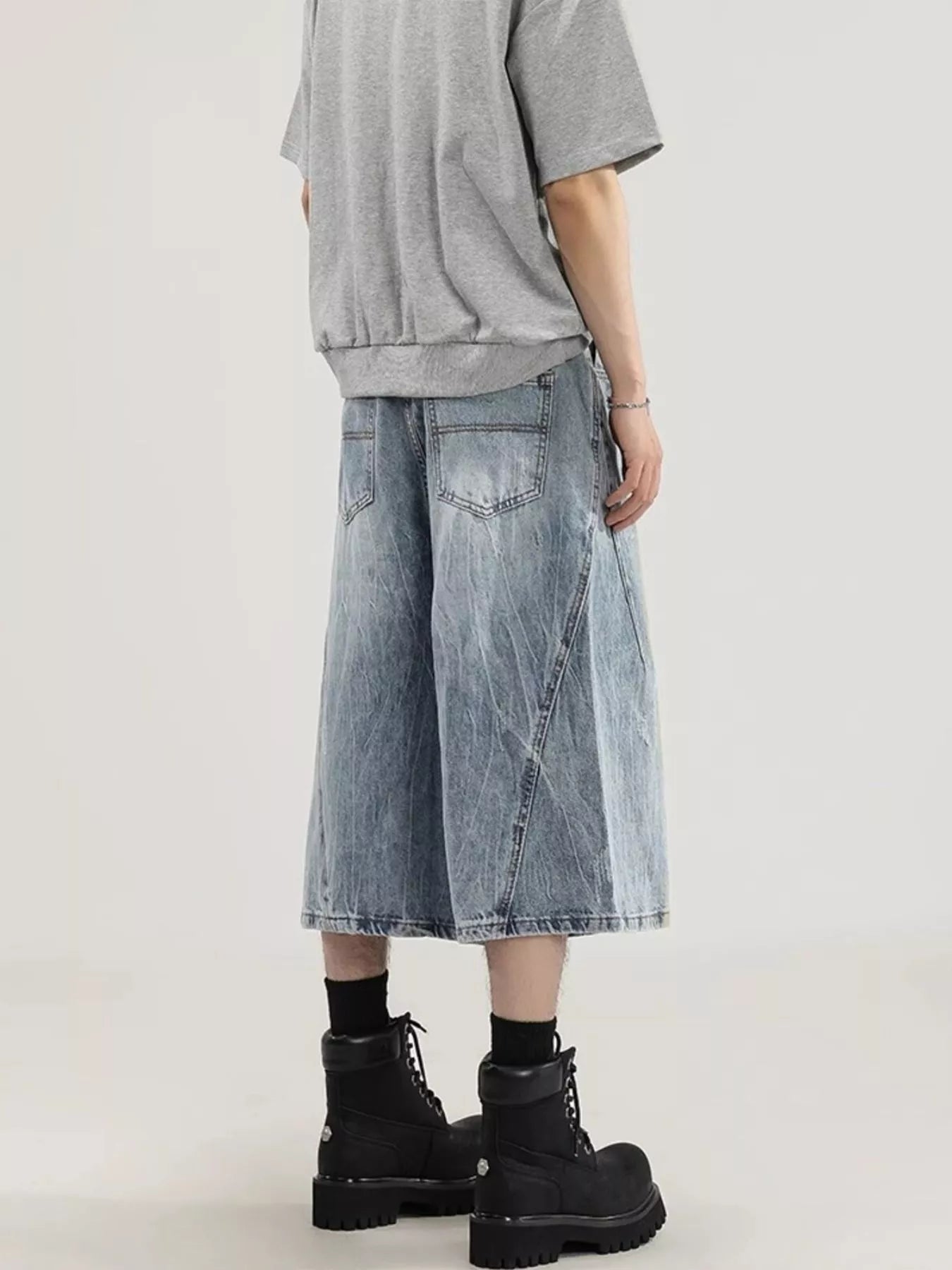 Men's Plus Size Wide Leg Capri Jeans