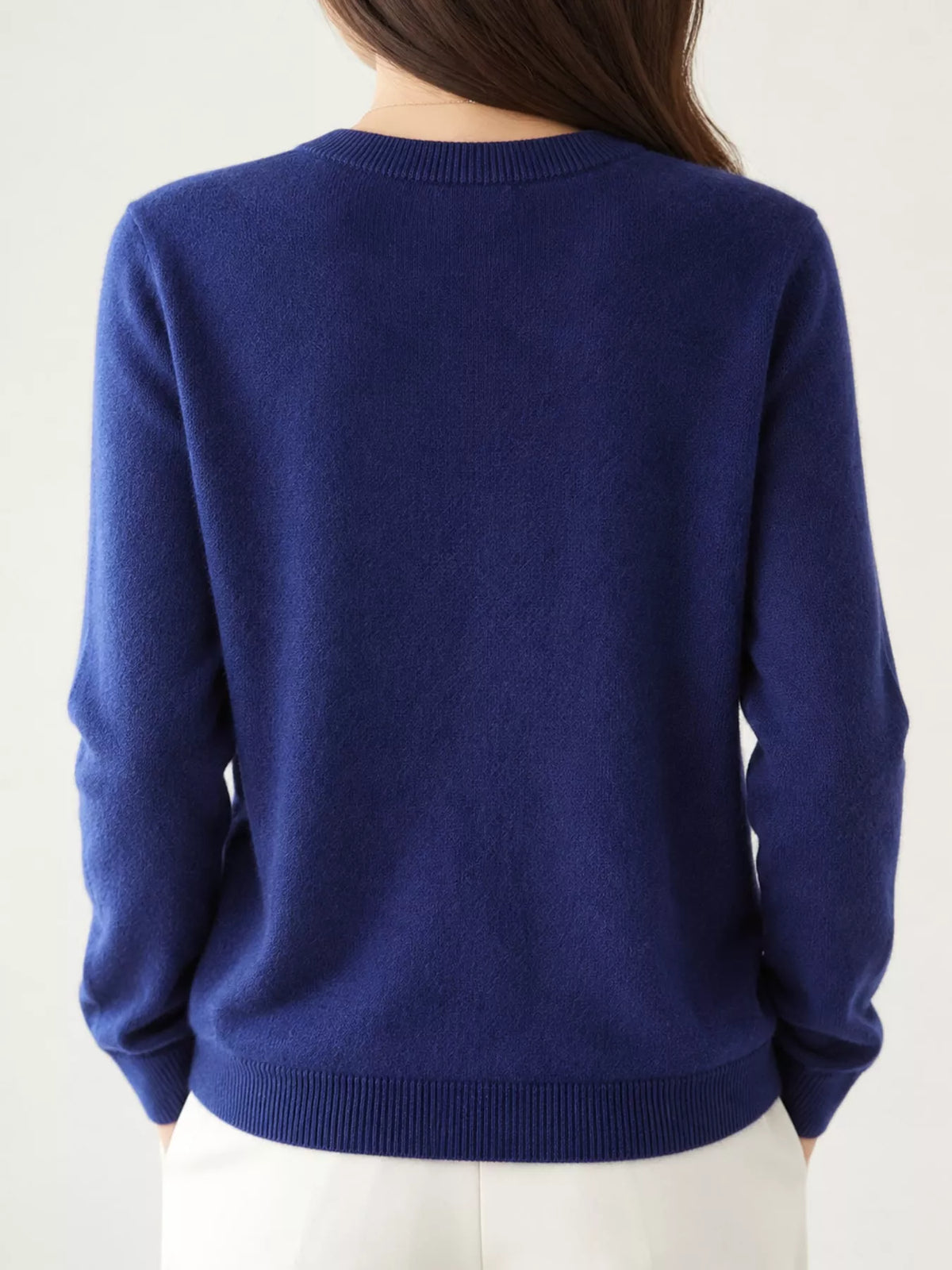 Classic Crew Neck Knit Cardigan