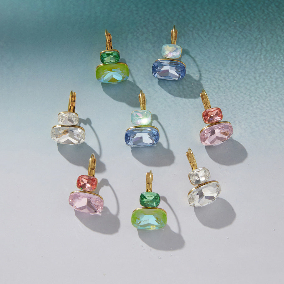 Color Gemstone Huggie Earrings Collection