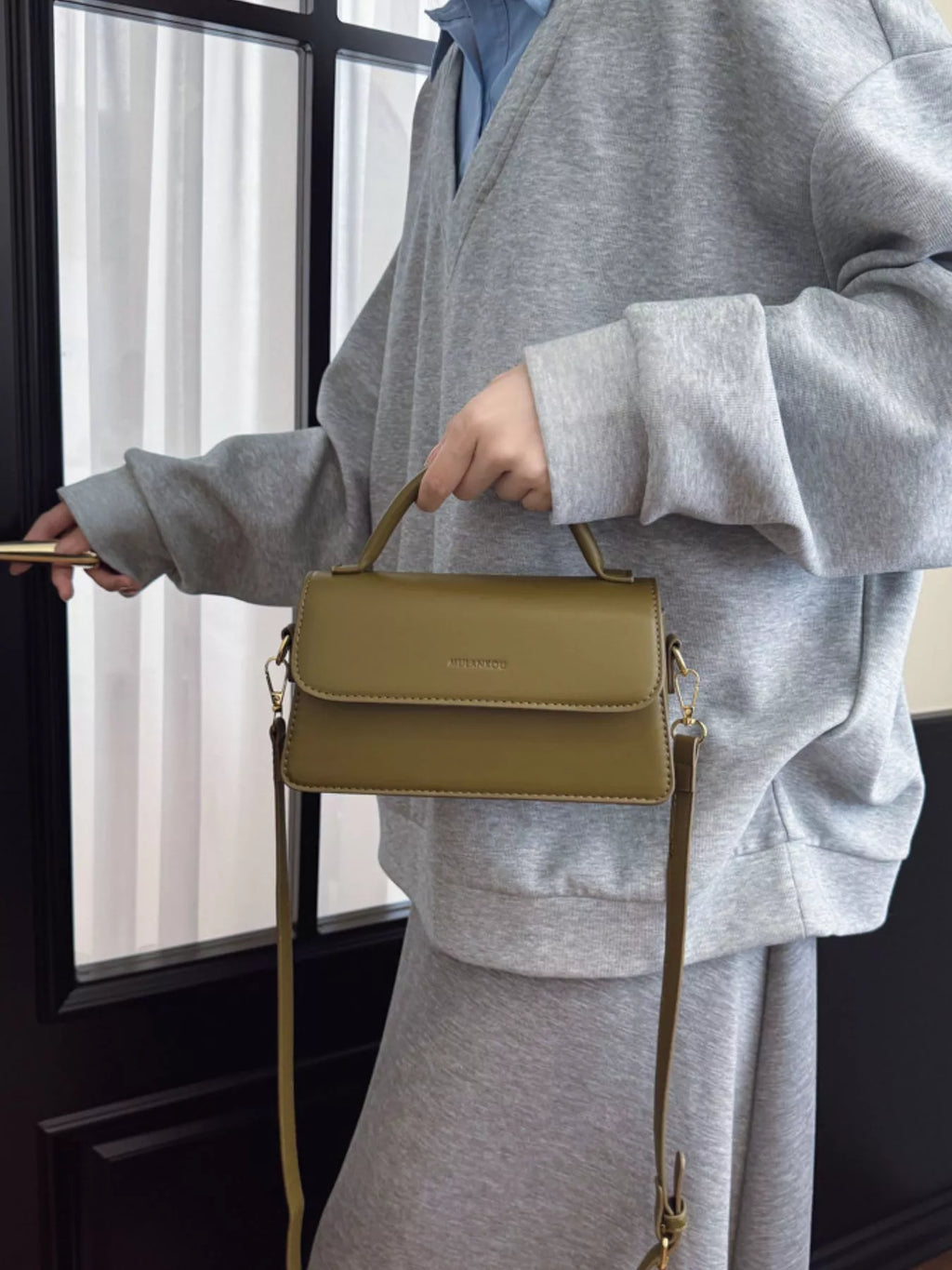 PU Leather Flap Crossbody Bag