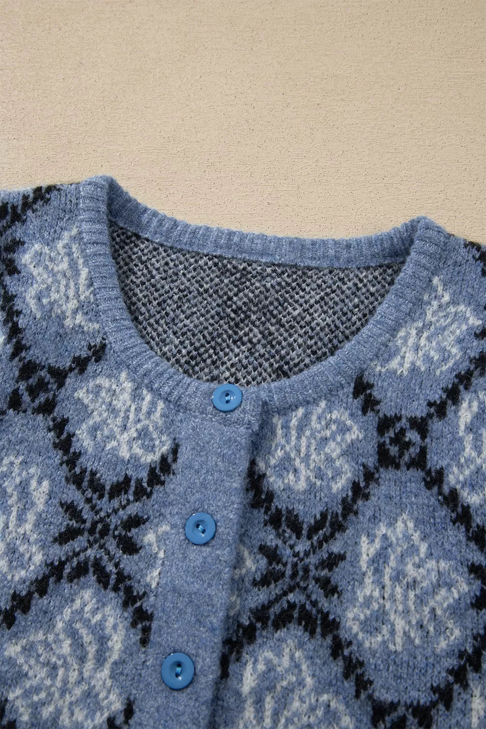 Short Sleeve Button Front Boho Knit Top Cardigan