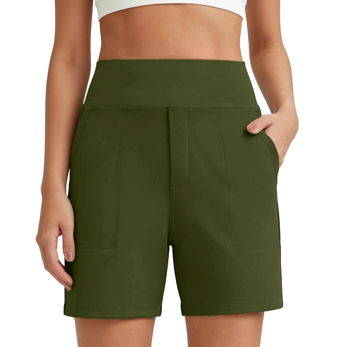 European And American Cross-Border New Style Women's Solid Color Stretchy Comfortable Fitness Pants Yoga Casual Shorts