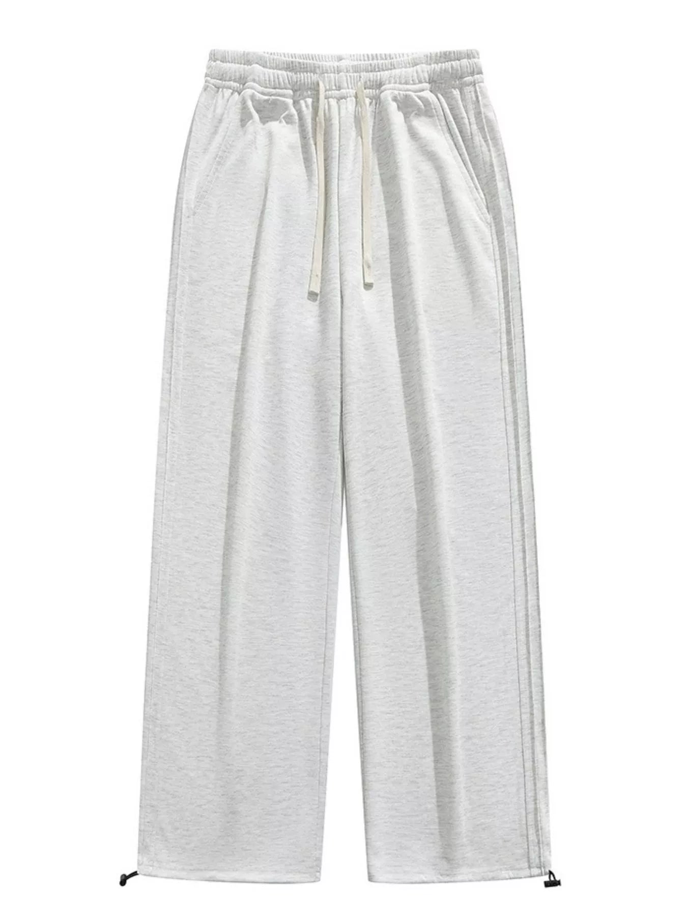 Men's Plus Size Casual Loose-Fit Drawstring Wide Leg Pants
