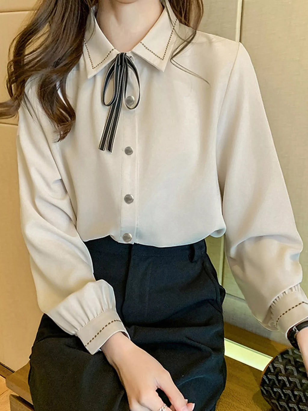 Bow Tie Long-Sleeve Shirt