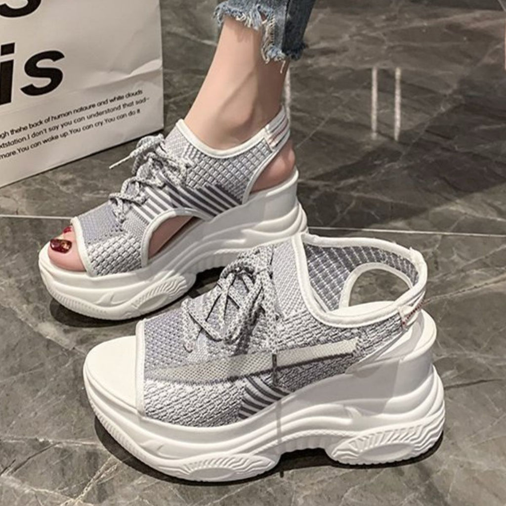 Breathable Mesh Platform Sandals