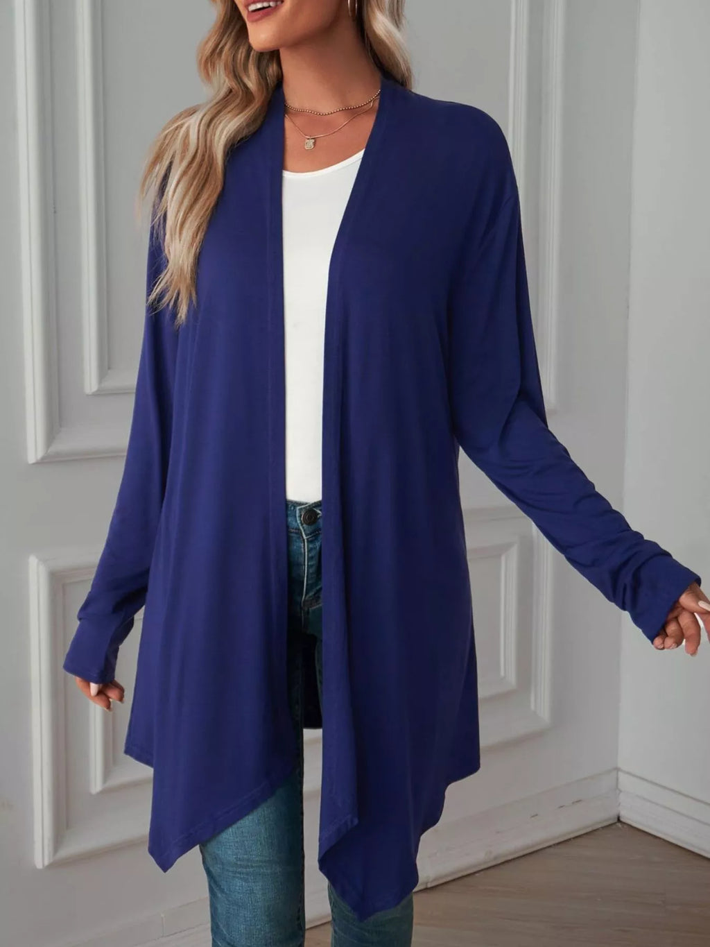 Lightweight Open Front Cardigan