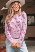 Delicacy Sweet Floral Print Drop Shoulder Cropped Sweater