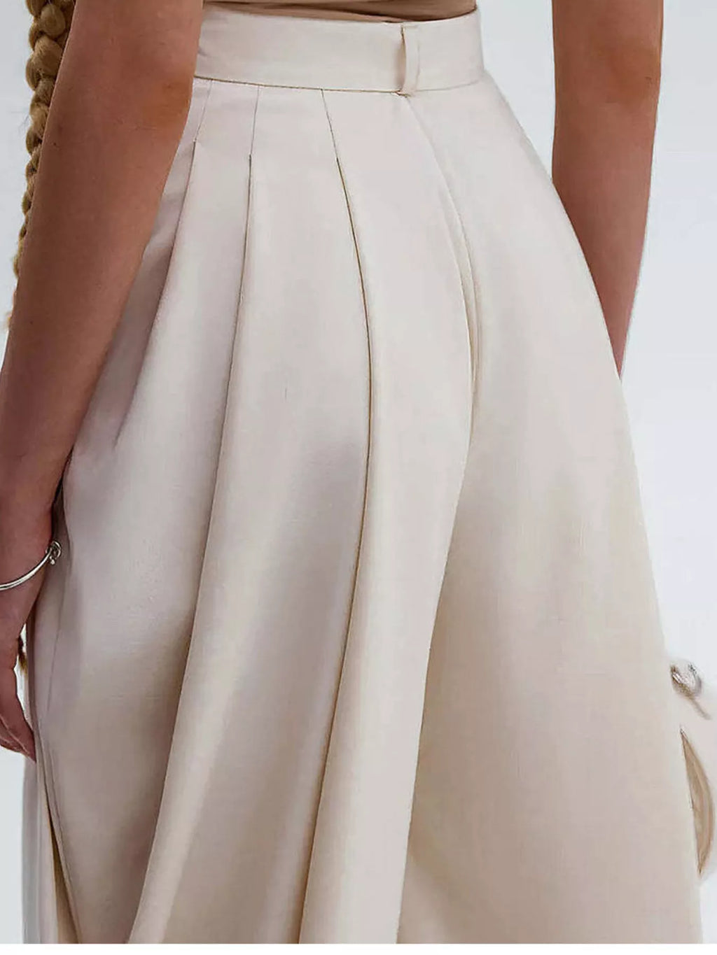 High-Waisted Pleated Drape Pants
