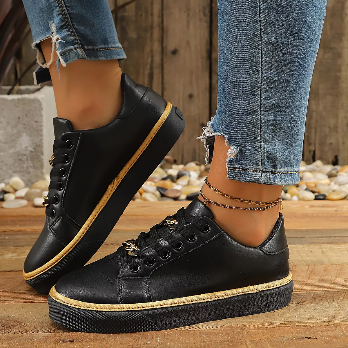 Round Toe Platform Sneakers