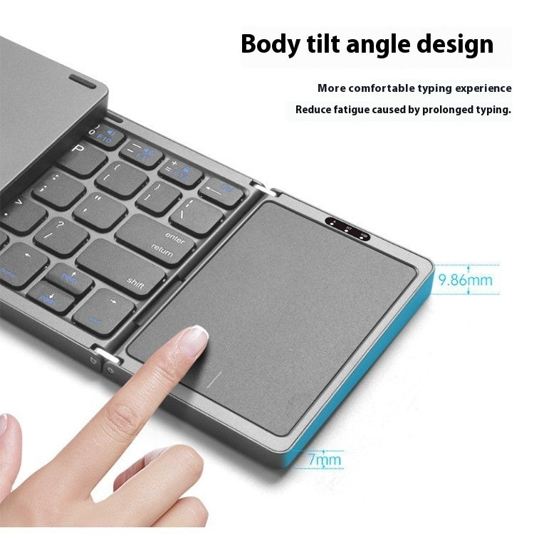 Three Folding Wireless Bluetooth Keyboard Touch Pad Mobile Phone Tablet Notebook Portable Folding Keyboard