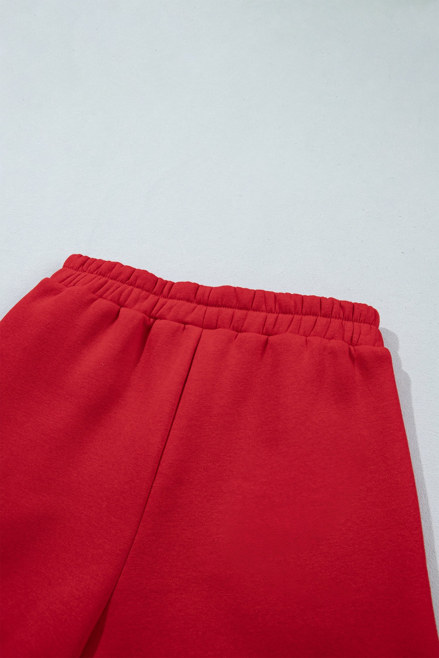 Racing Red Polka Dot Trim Baggy Pullover 2pcs Short Set
