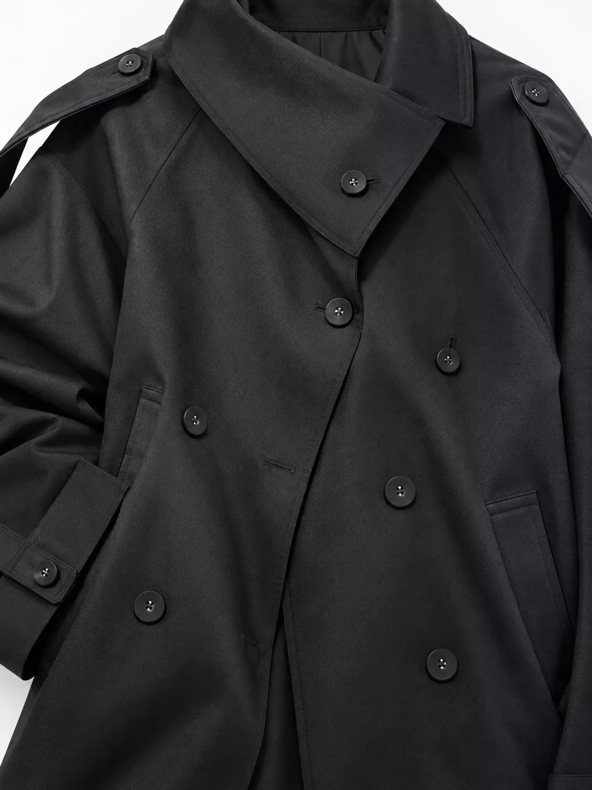 Double-Breasted Cropped Trench Jacket