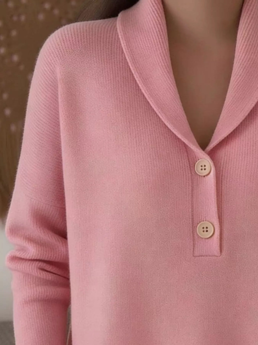 Button Detail Long Sleeve Sweater