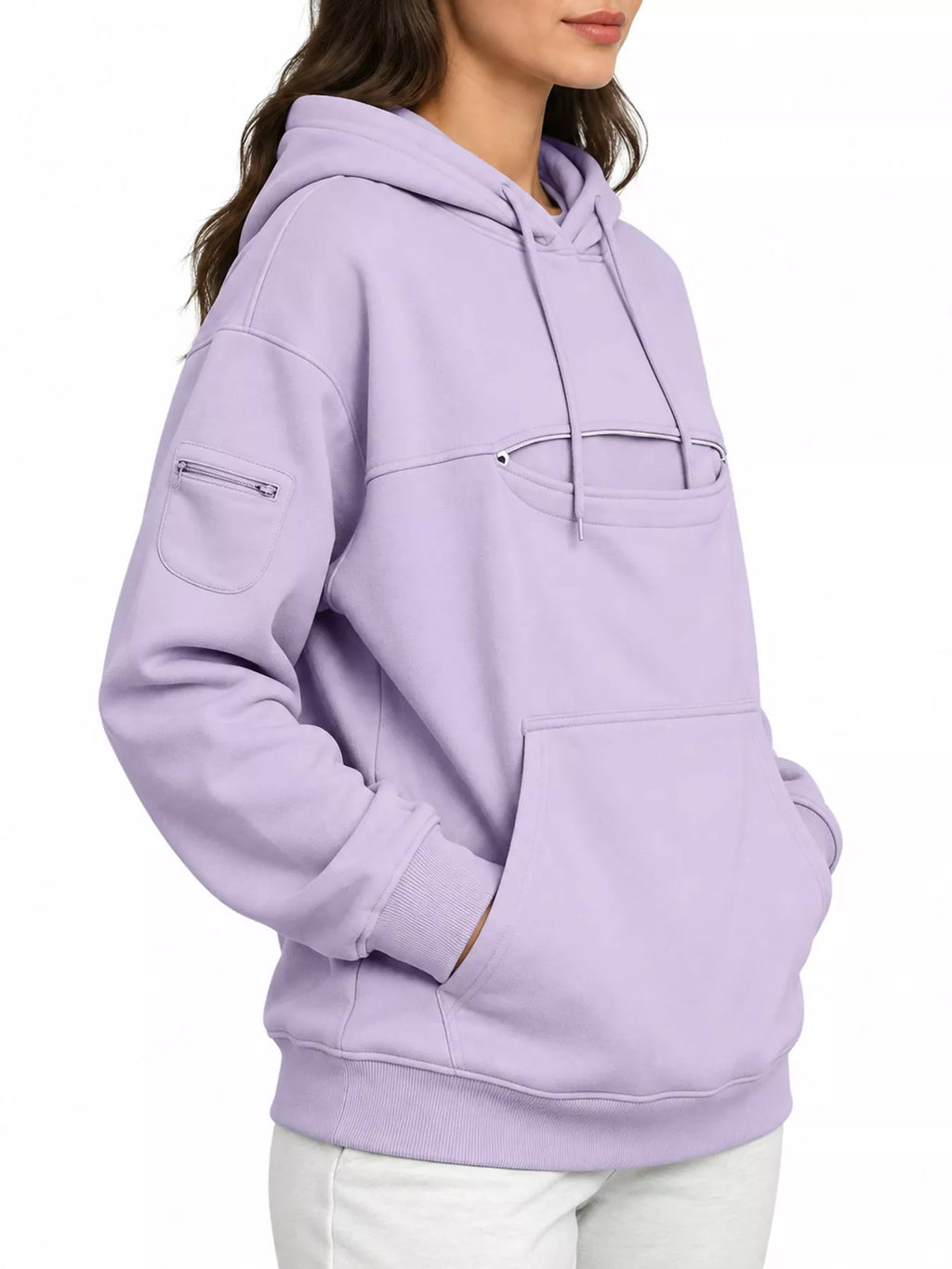 Full Size Cat Pouch Drawstring Hoodie Plus Size