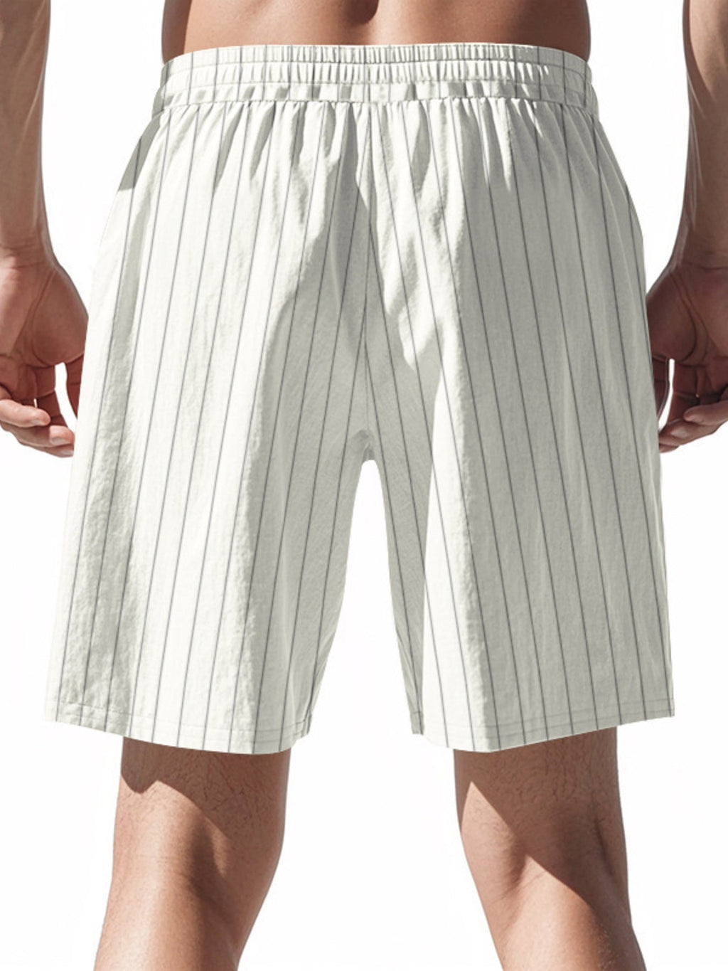 Men's Full Size Striped Drawstring Casual Shorts Plus Size