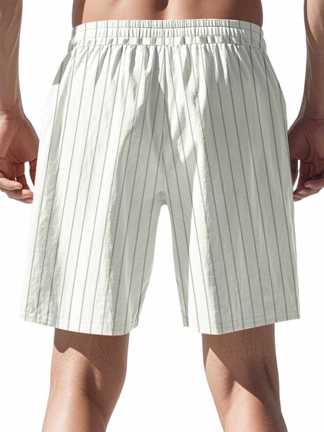 Men's Full Size Striped Drawstring Casual Shorts Plus Size