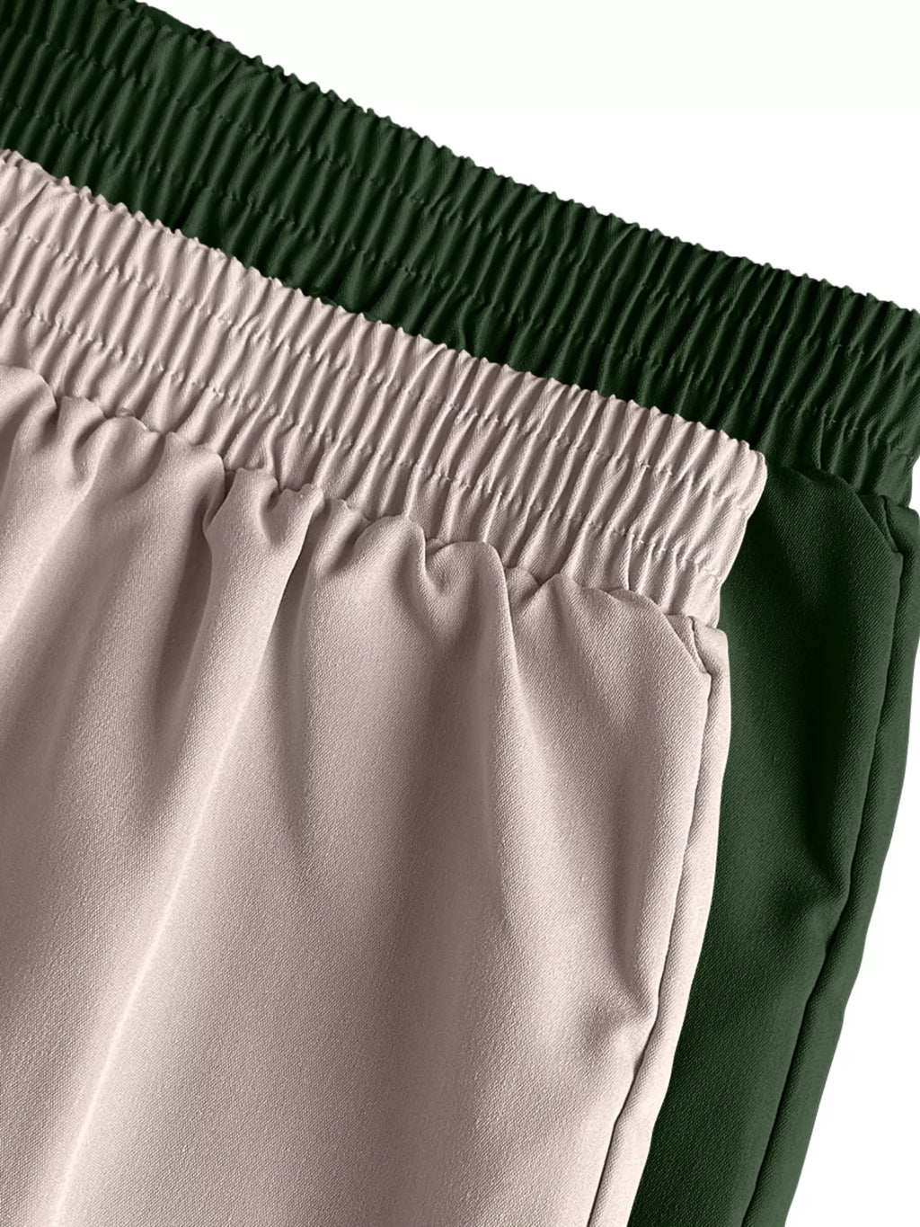 2 Piece Elastic Waist Cargo Pants