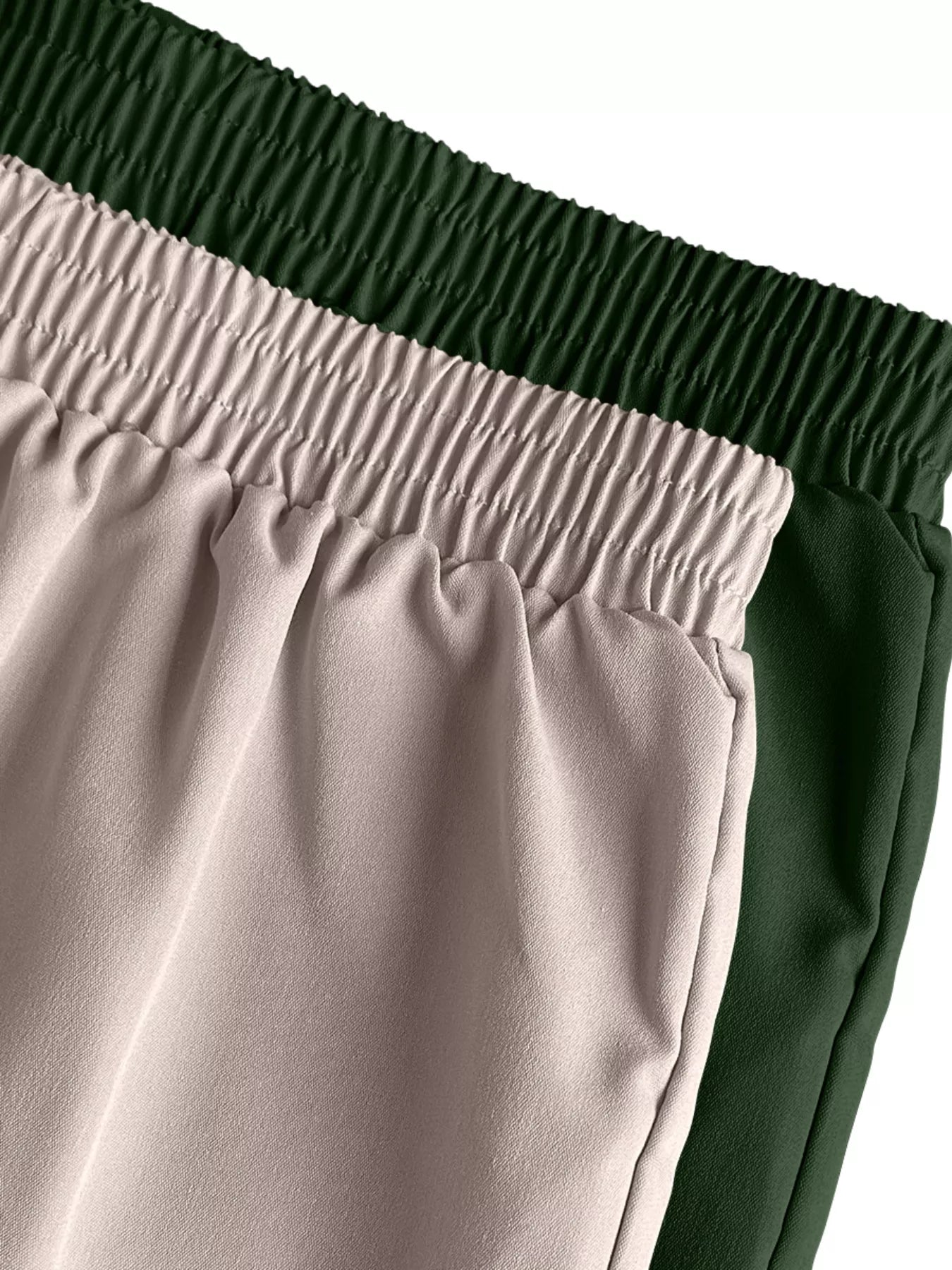 2 Piece Elastic Waist Cargo Pants