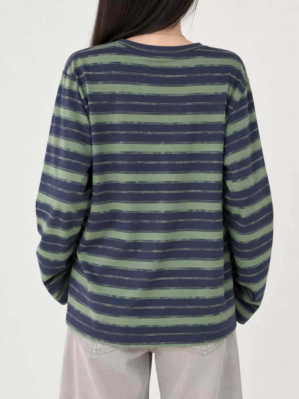 Oversized Striped Crew Neck T-Shirt