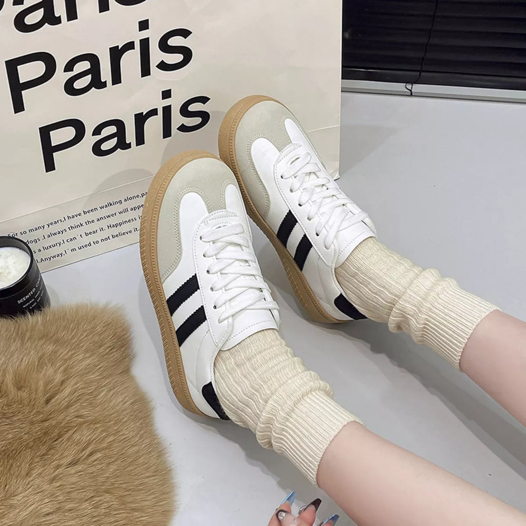 Round Toe Lace Up Sneakers