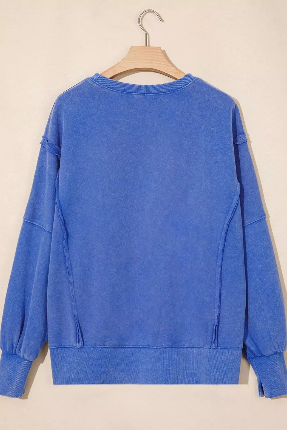 Mineral Wash Split Hem Loose Tunic Sweatshirt