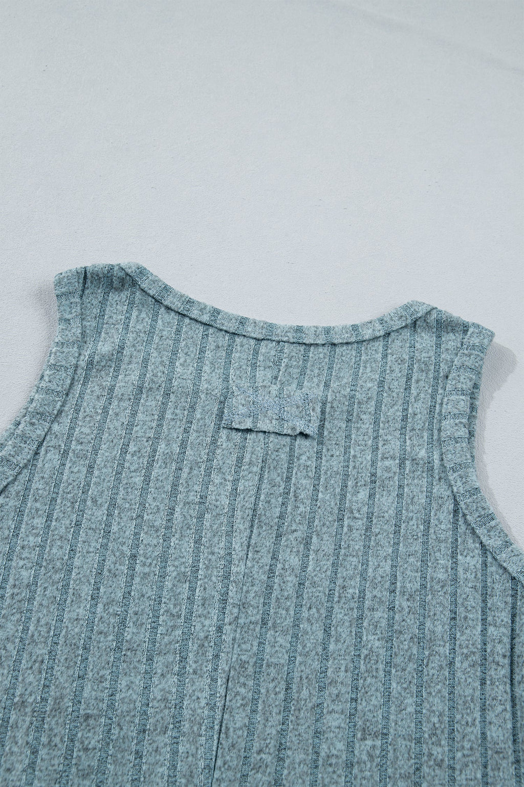 Beau Blue Slim Ribbed Mineral Wash Tank Top
