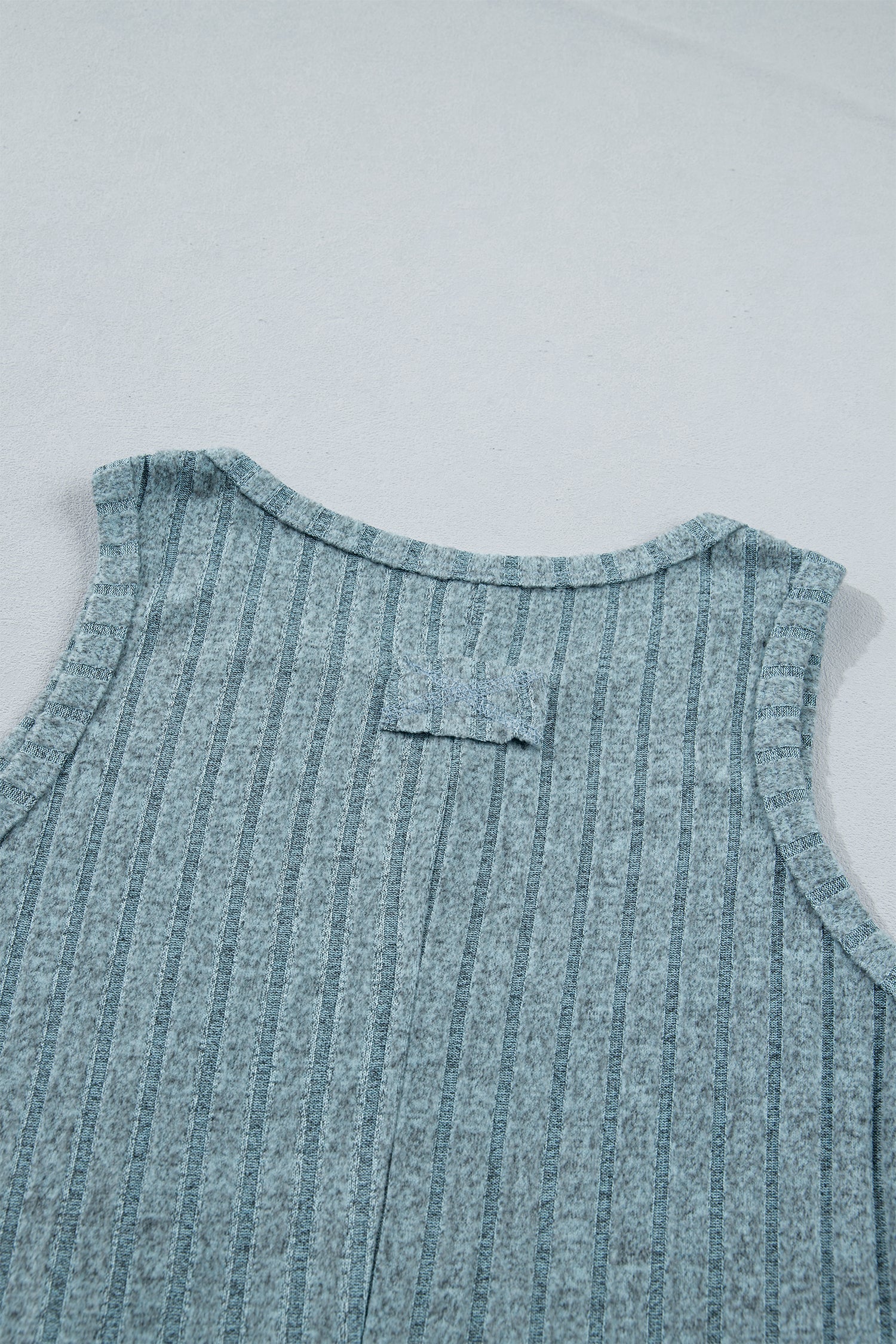 Beau Blue Slim Ribbed Mineral Wash Tank Top