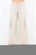 American Bazi Full Size Drawstring Wide Leg Cargo Pants Plus Size