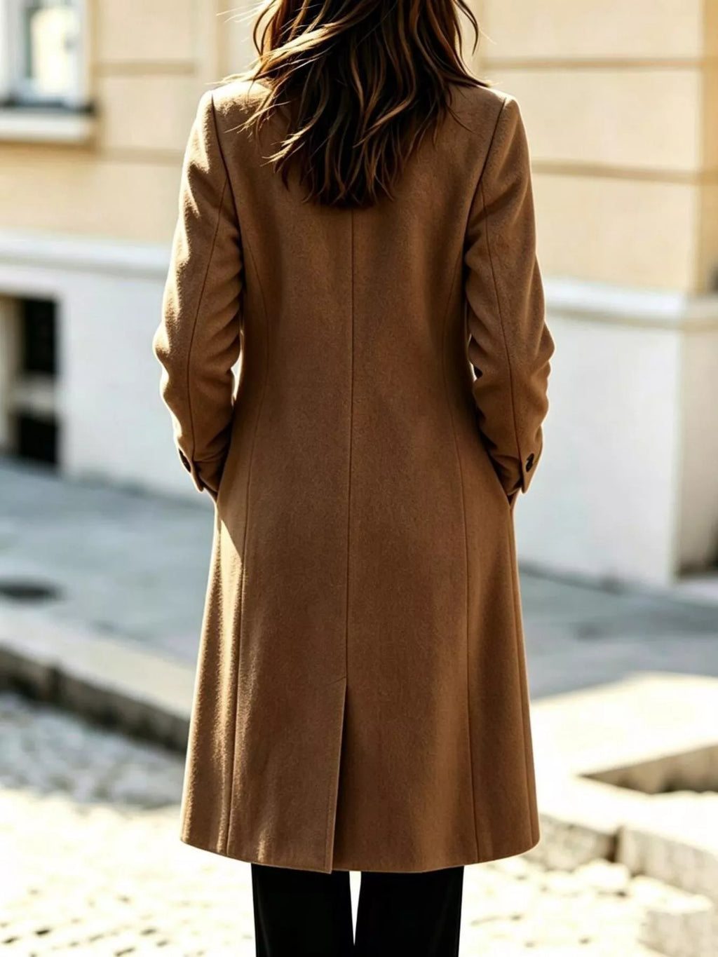 Double-Breasted Lapel Collar Coat