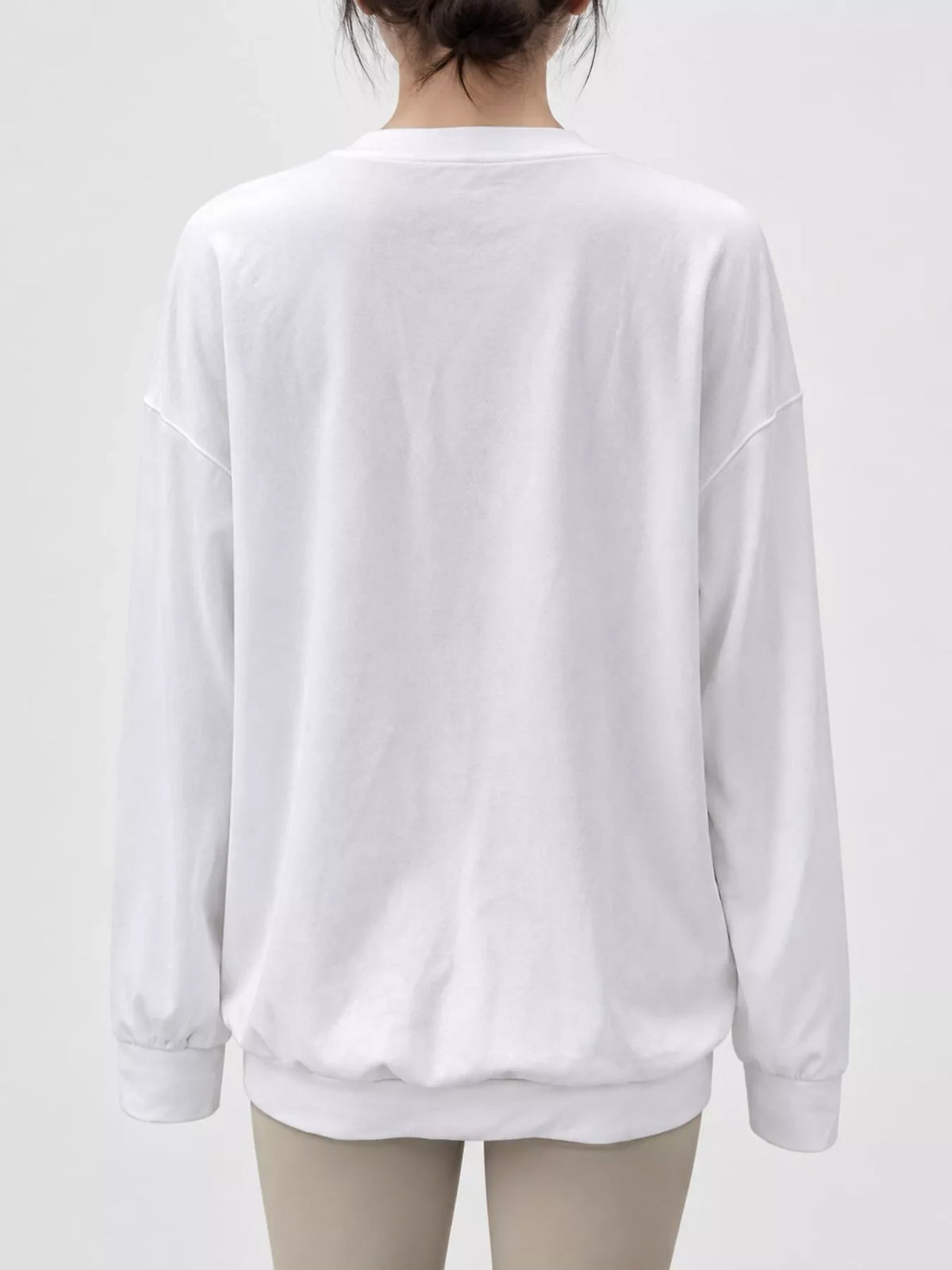 Full Size Crew Neck Drop Shoulder Sweatshirt Plus Size