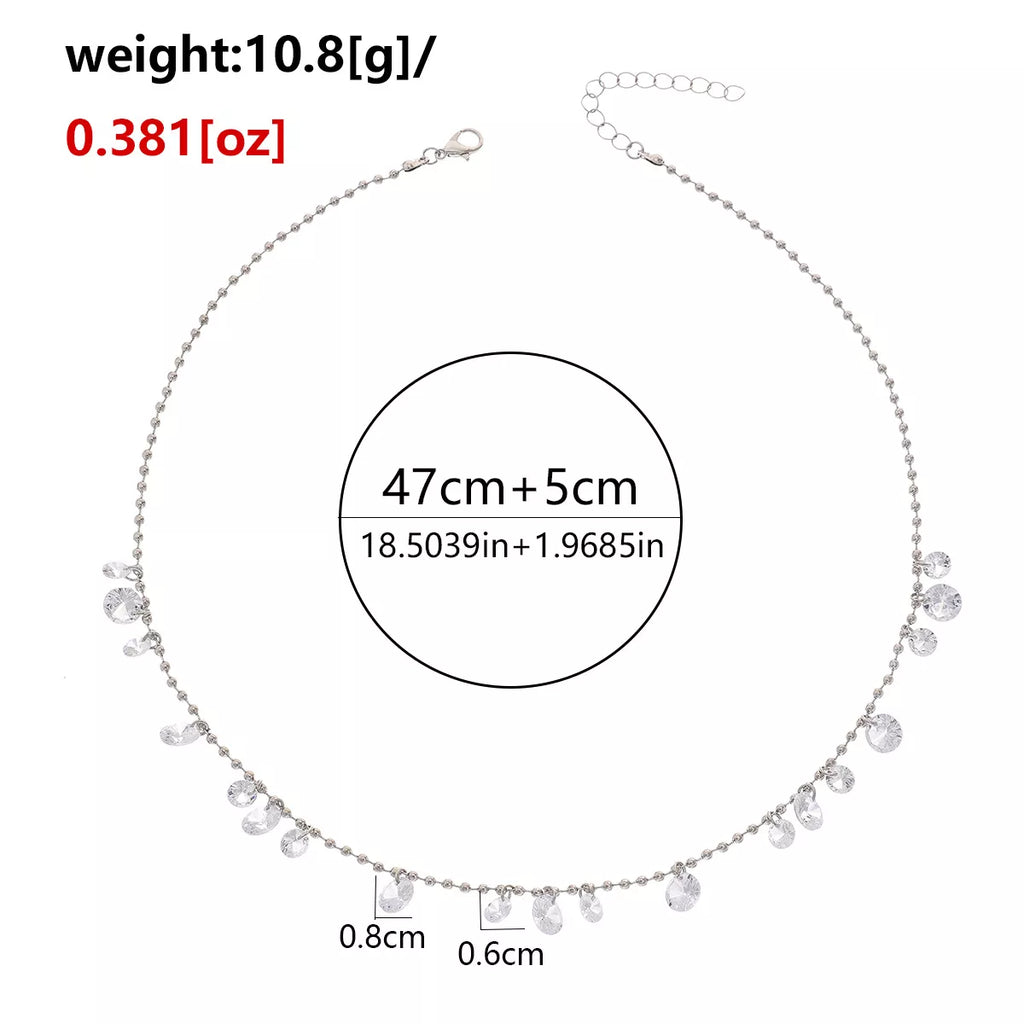Sparkling Zircon Drop Necklace