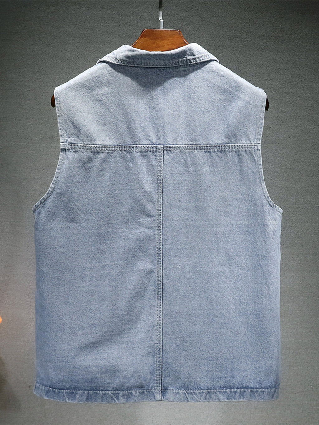 Men's Plus Size Vintage Washed Denim Vest