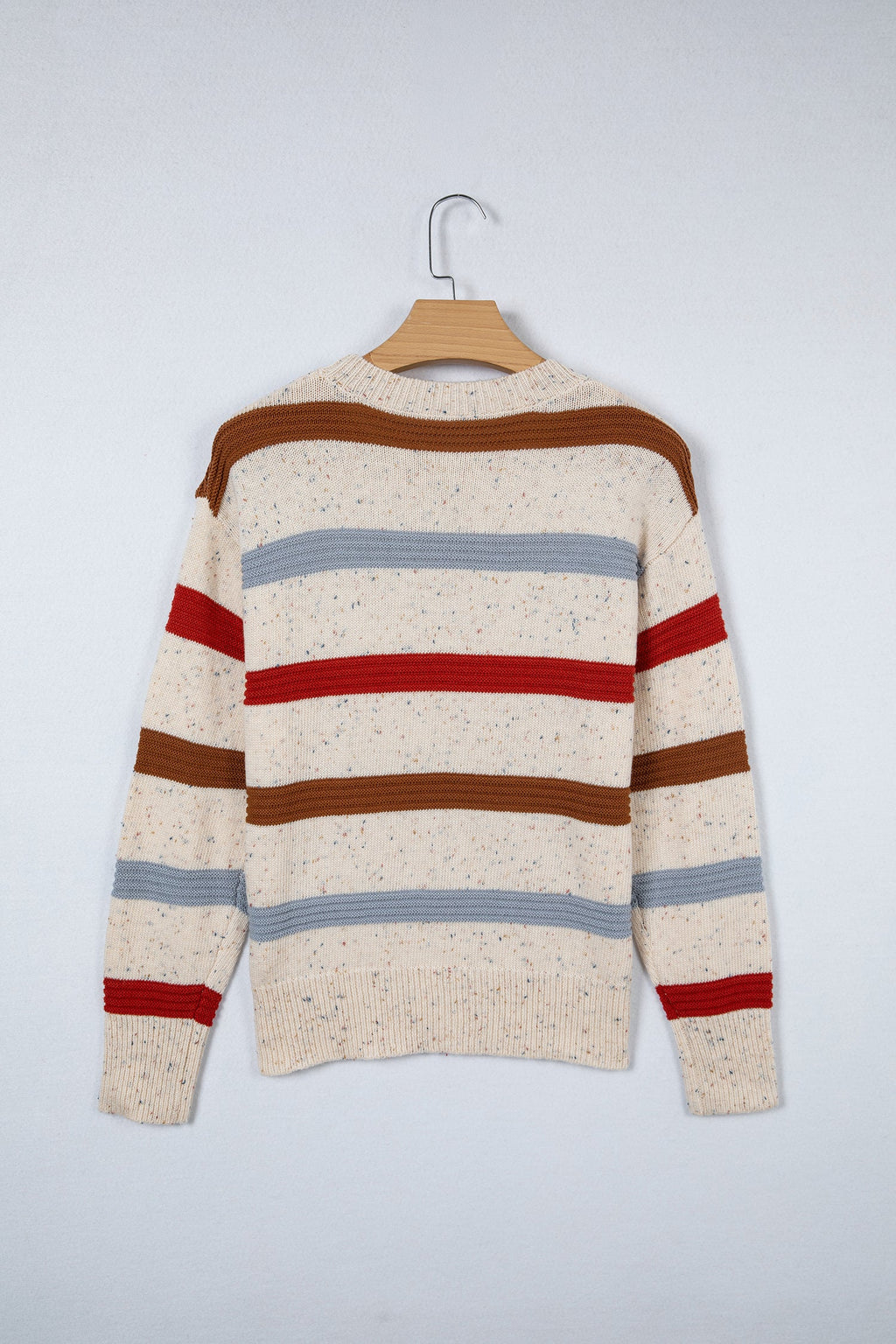 Stripe Drop Shoulder Exposed Seam Sweater