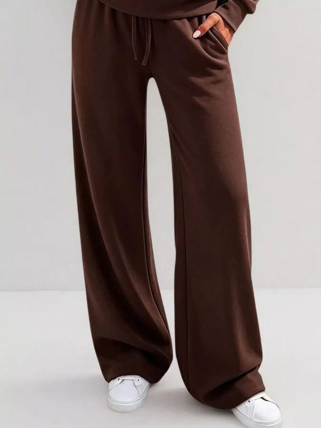 Button Detail Dropped Shoulder Top and Pants Set