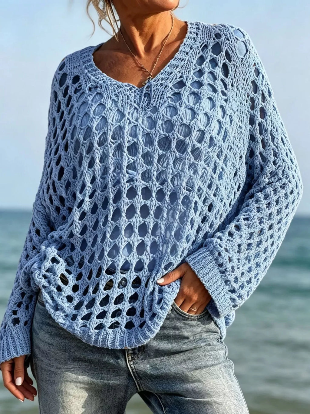 Lightweight Openwork Crochet Knit Cover Up