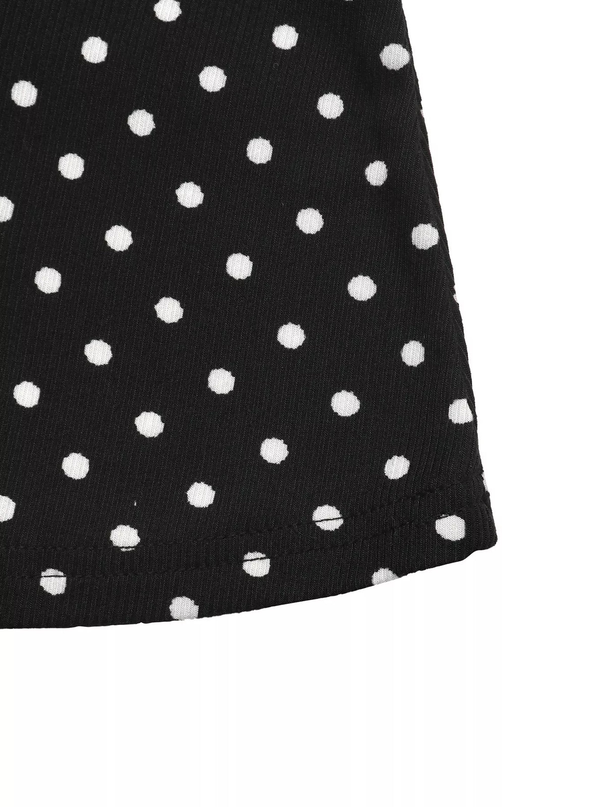 Polka Dot Long Sleeve Ruffle Hem Mini Dress