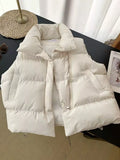 Stand-Up Collar Puffer Vest Coat