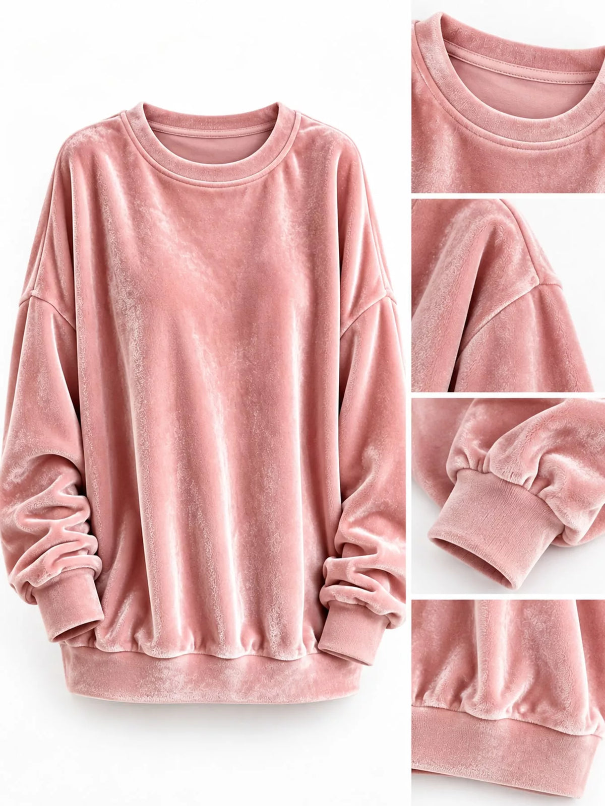 Full Size Crew Neck Drop Shoulder Sweatshirt Plus Size