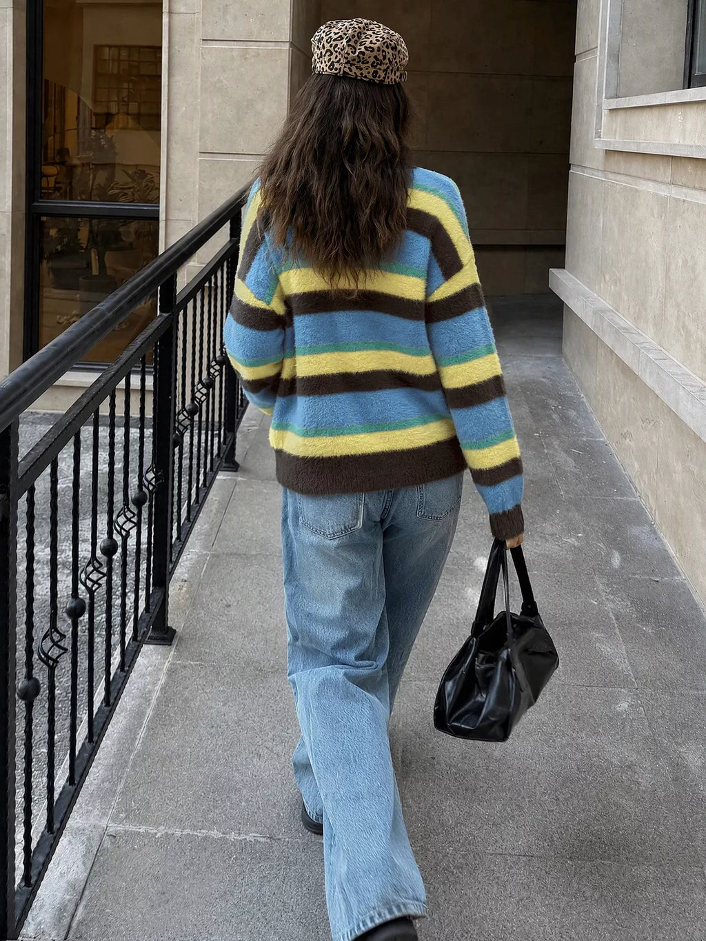 Striped Dropped Shoulder Sweater