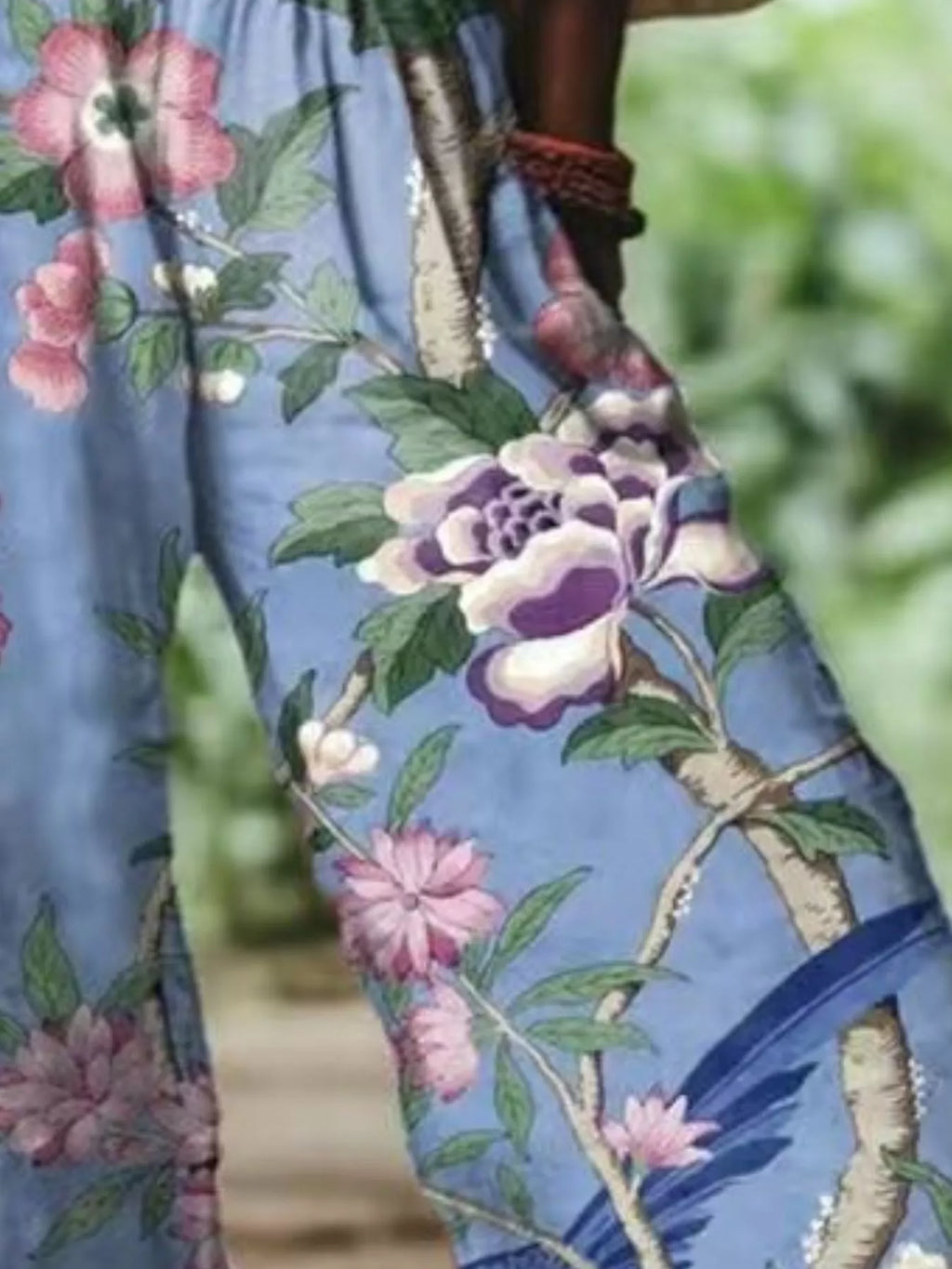 Full Size Floral Wide-Leg Pants Plus Size