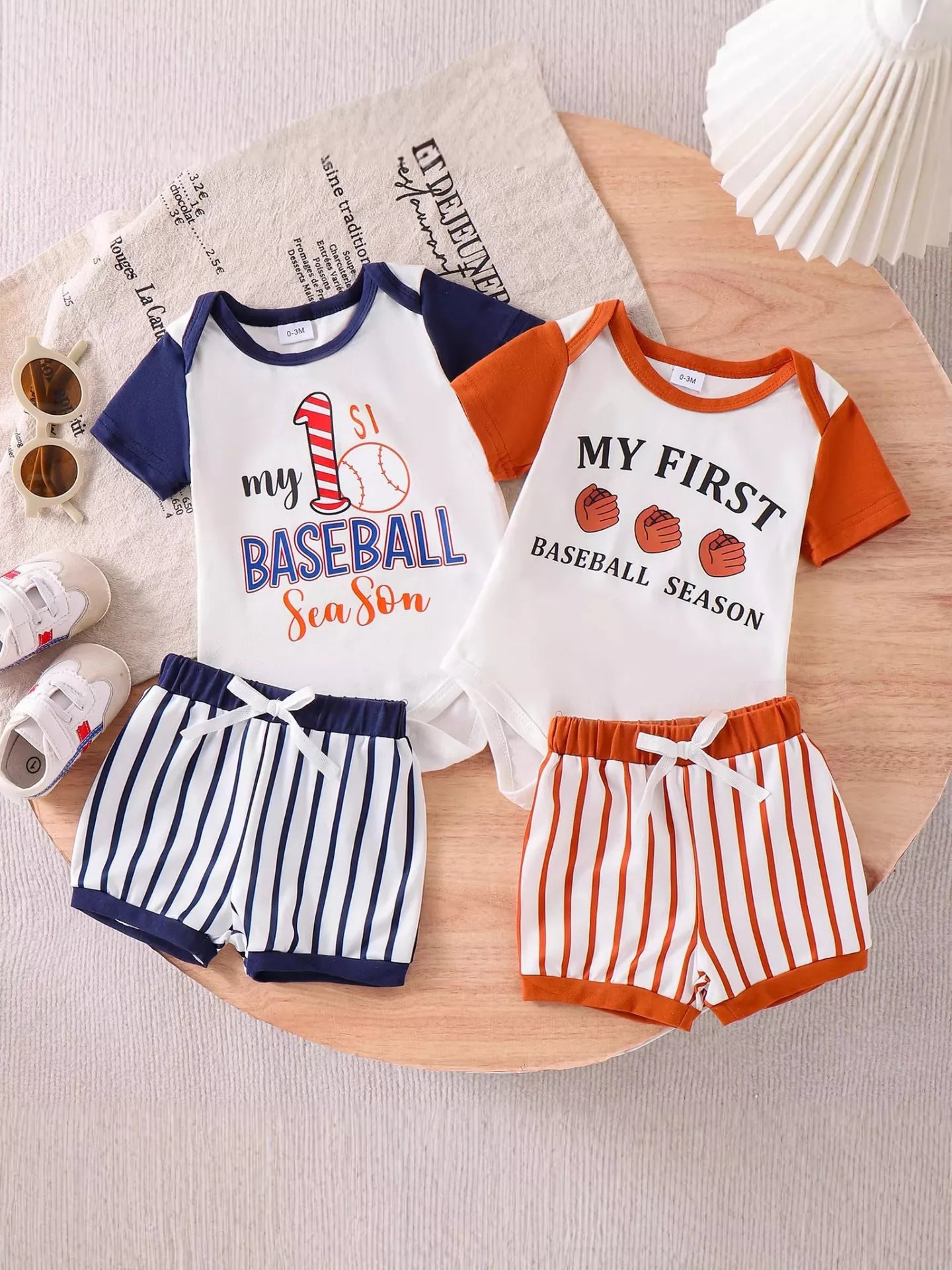 Children's My First Baseball Season Bodysuit and Shorts Set
