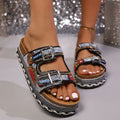 Rhinestone Open Toe Platform Sandals