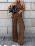 Sleeveless Top and Wide-Leg Pants Two-Piece Set