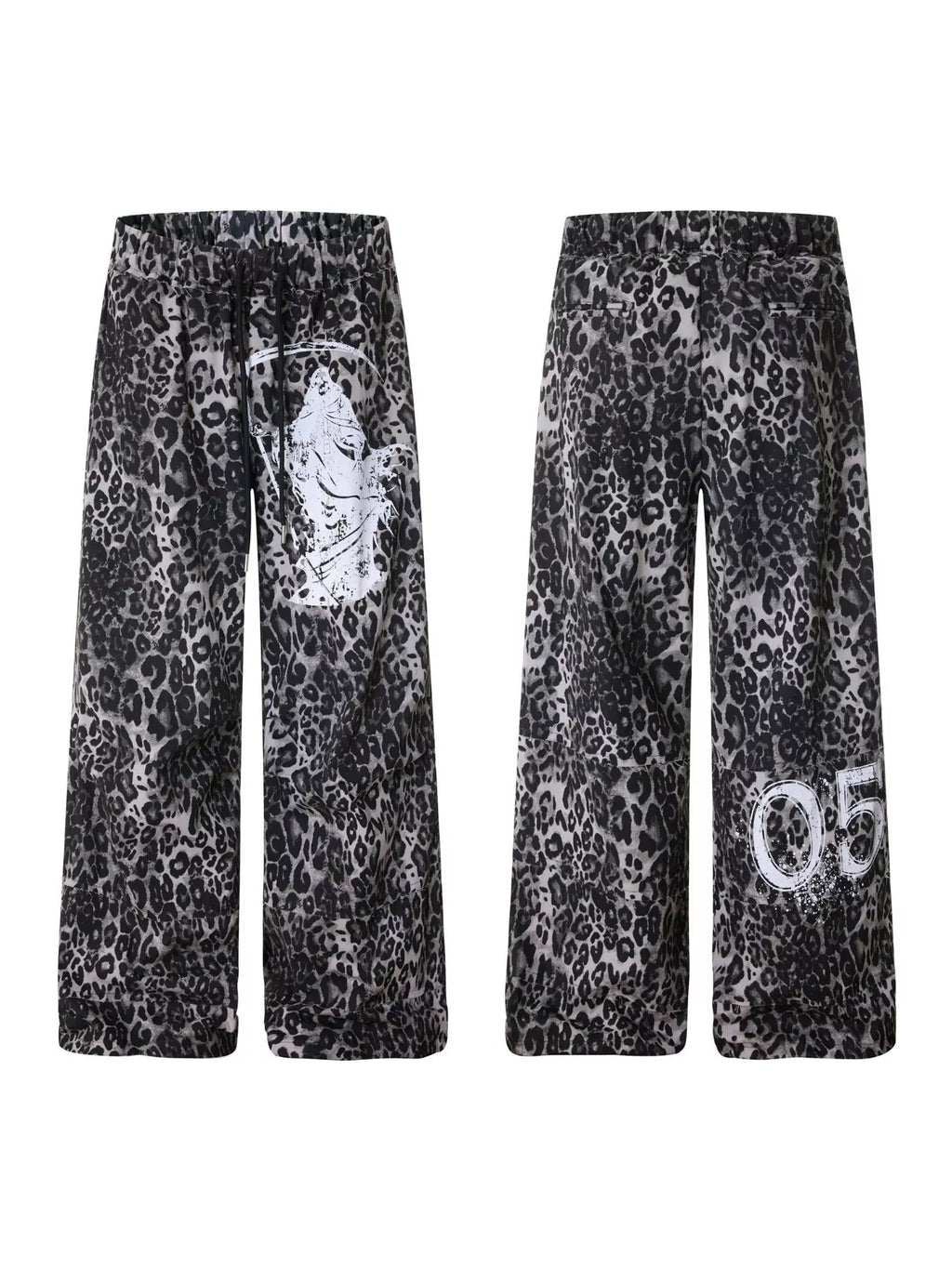 Men's Leopard Print Wide-Leg Pants